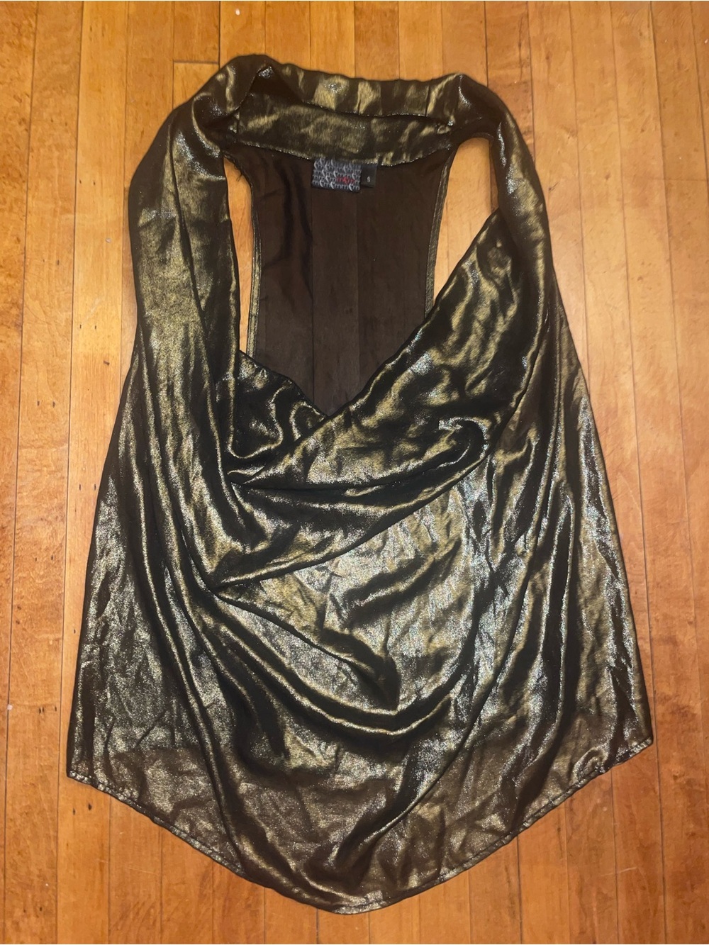 MCM Metallic Bronze Sheer Racer Back Halter Flowy Tank Top